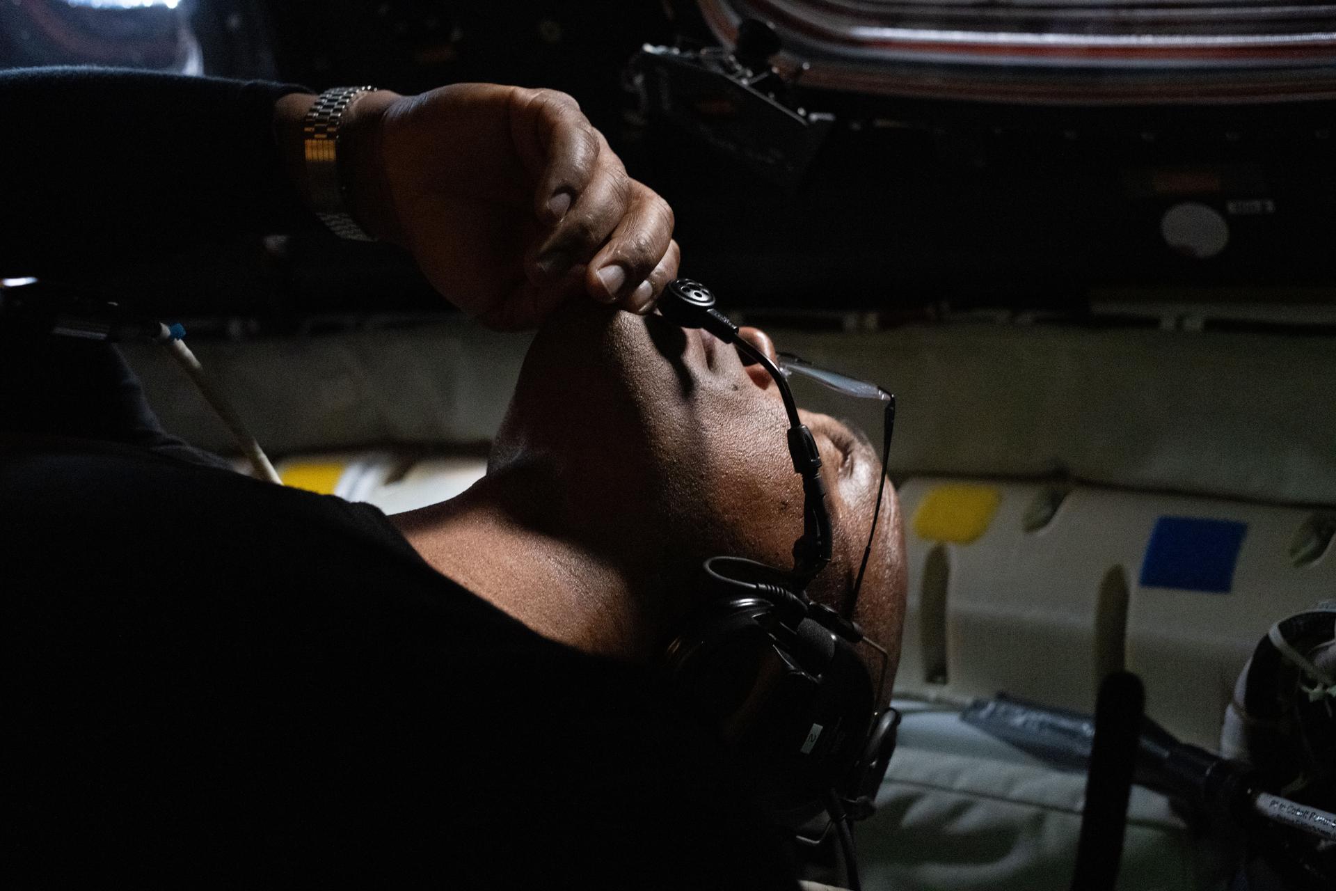 Astronaut at controls